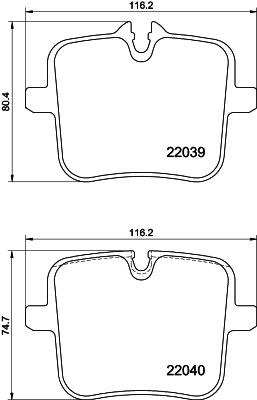 Комплект тормозных колодок, дисковый тормоз 8DB 355 037-991