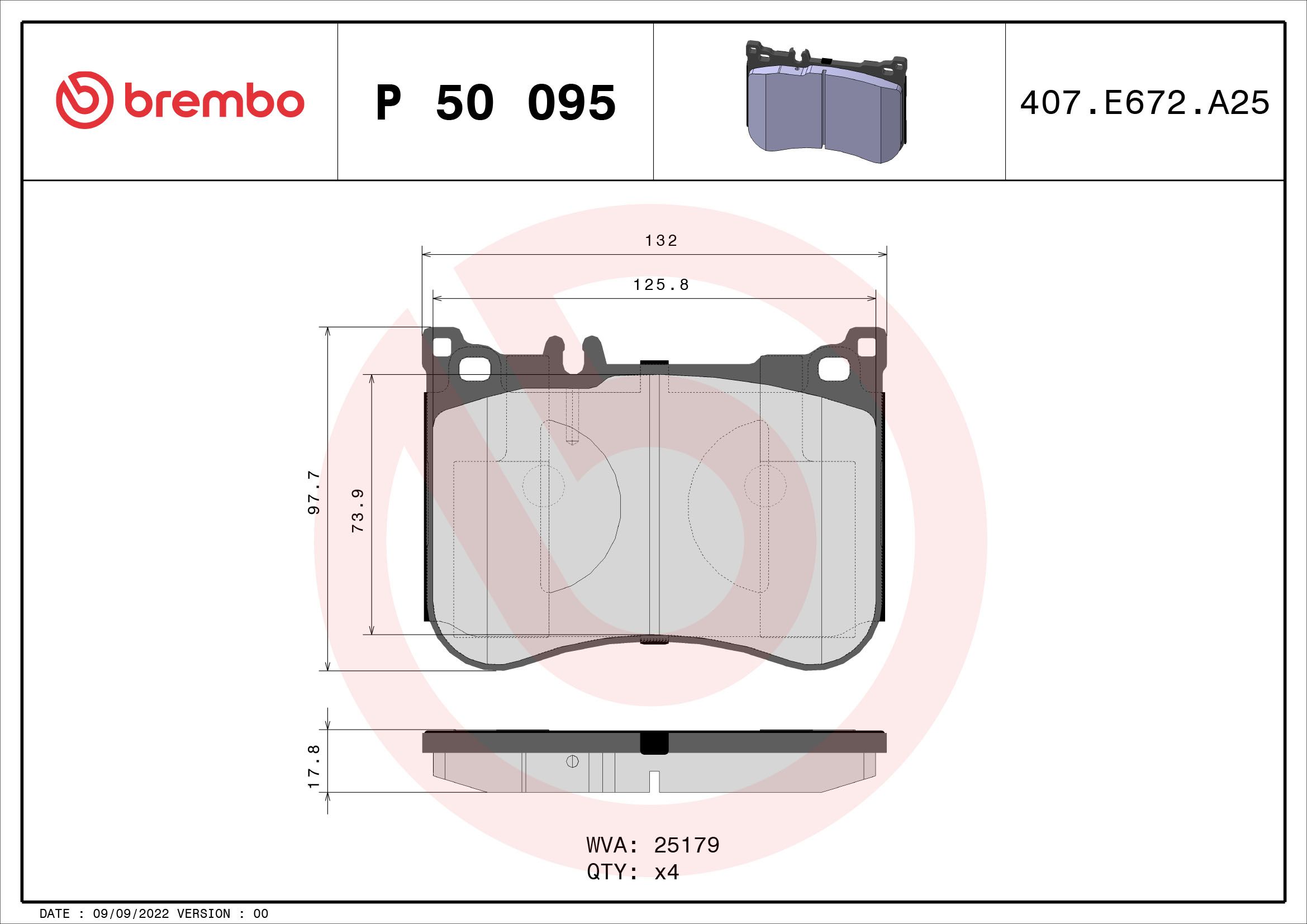 Brake Pad Set, disc brake P 50 095