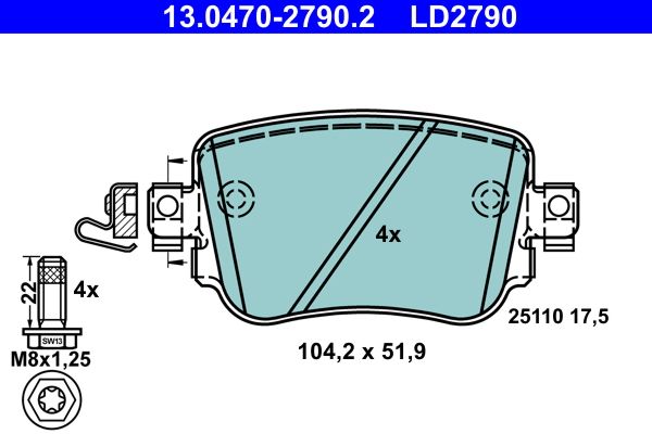 Brake Pad Set, disc brake 13.0470-2790.2