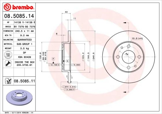 Brake Disc 08.5085.11