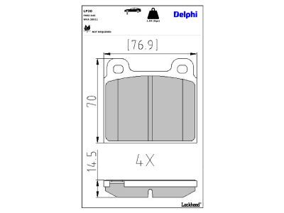 DELPHI LP20 - Bremsbelagsatz, Scheibenbremse