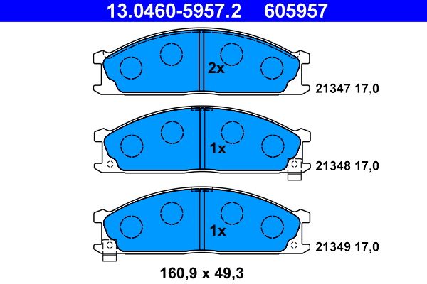 Brake Pad Set, disc brake 13.0460-5957.2