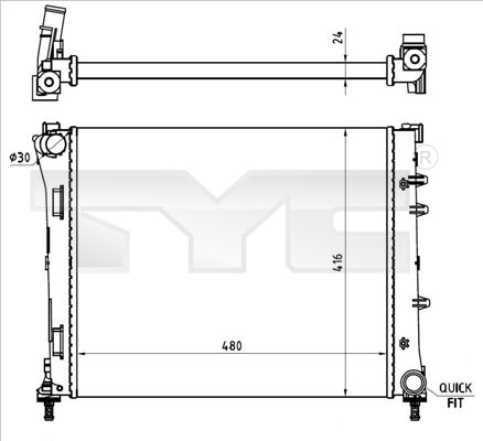 Radiator, engine cooling 709-0023-R