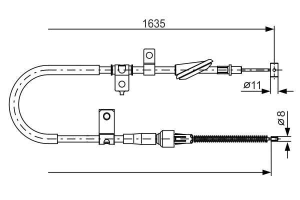 Cable de accionamiento, freno de estacionamiento