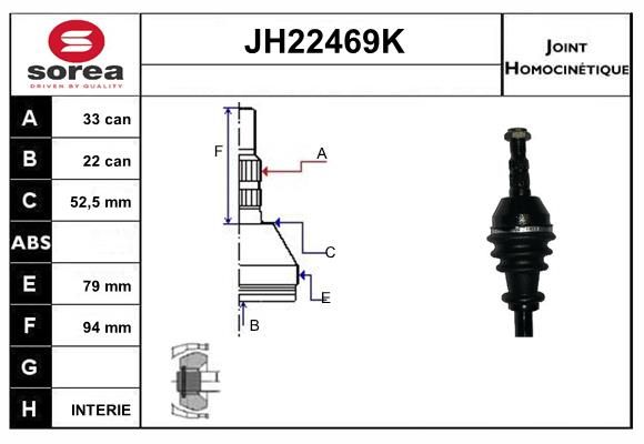 KIT CV JOINT AVEC KR078 - ASTRA H