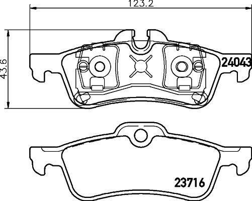 HELLA 8DB 355 011-351 - Bremsbelagsatz, Scheibenbremse