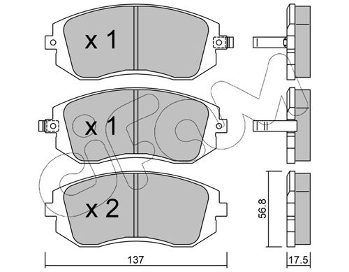 Brake Pad Set, disc brake 822-500-0