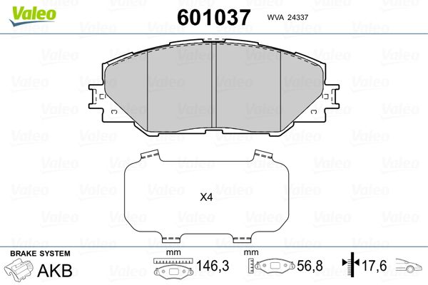 Brake Pad Set, disc brake 601037