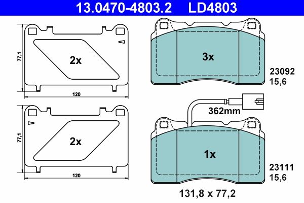 Brake Pad Set, disc brake 13.0470-4803.2