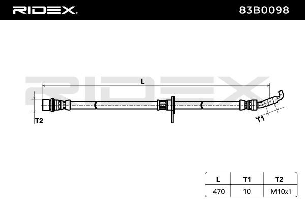 83B0098 RIDEX fékcső