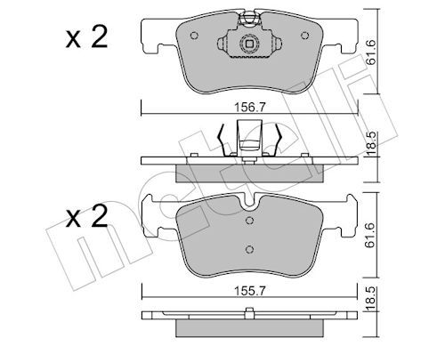 METELLI 22-0960-0 - Bremsbelagsatz, Scheibenbremse