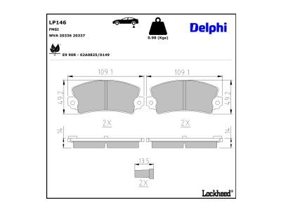 DELPHI LP146 - Bremsbelagsatz, Scheibenbremse