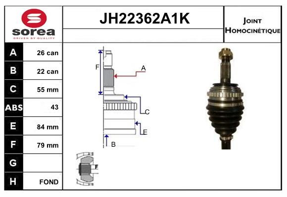 KIT CV JOINT AVEC KR078 - ROVER 400