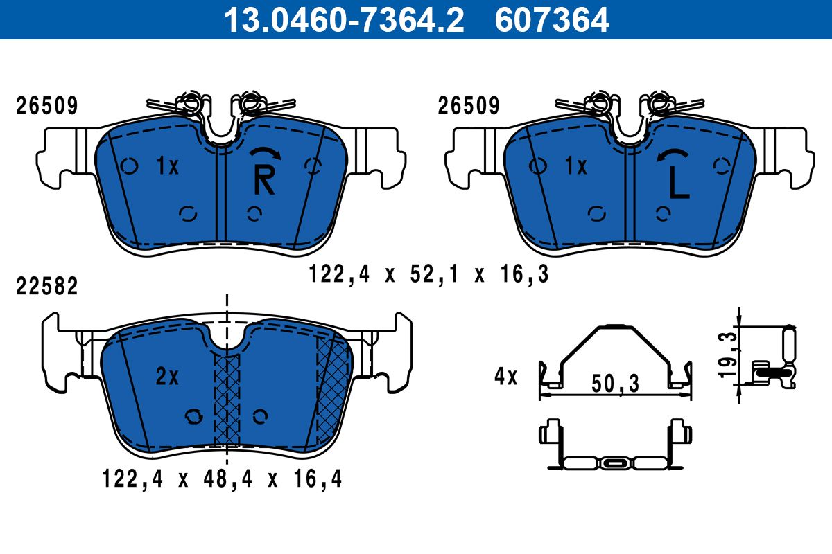 Brake Pad Set, disc brake 13.0460-7364.2