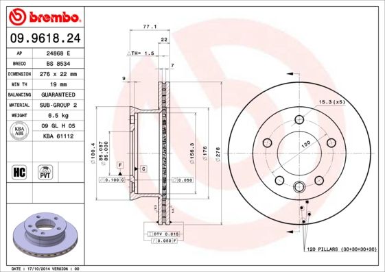 Brake Disc 09.9618.24