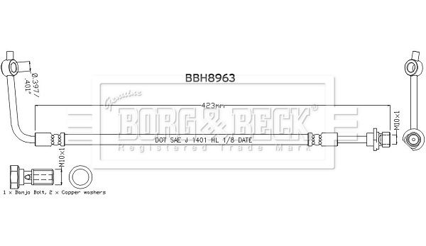 BBH8963 BORG & BECK fékcső