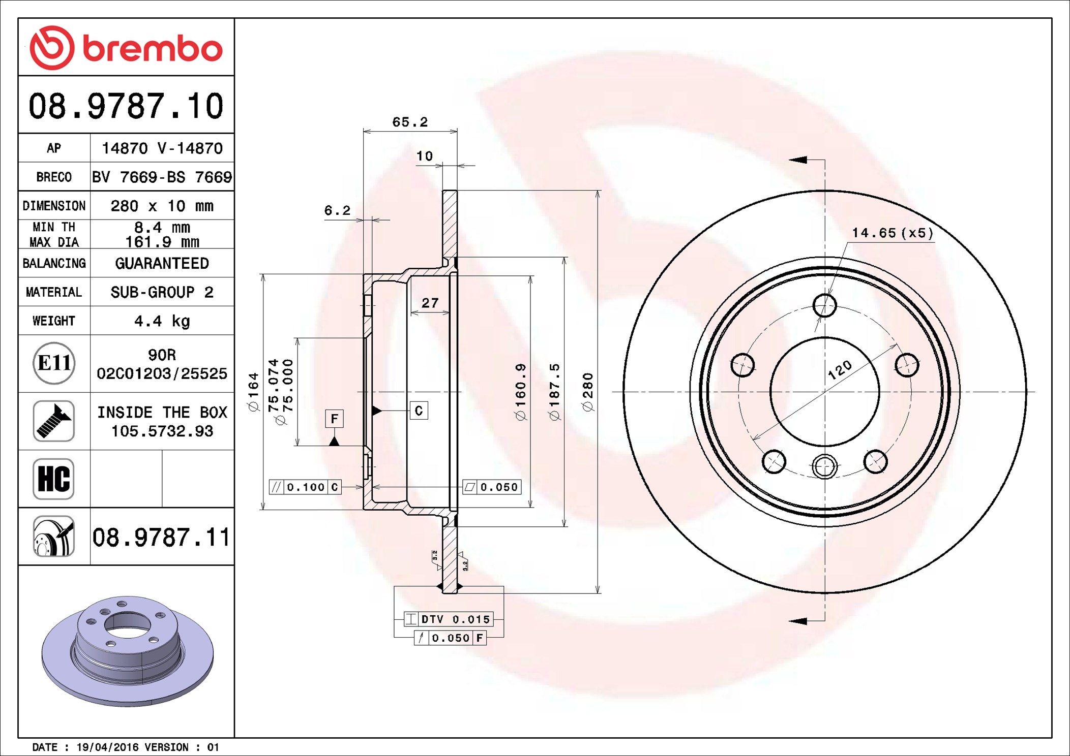 BMW 118i E87 04-07 (RR) - TecDoc 1