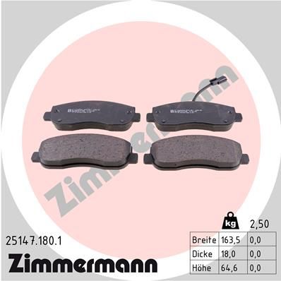 Brake Pad Set, disc brake 25147.180.1