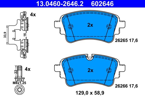 Brake Pad Set, disc brake 13.0460-2646.2