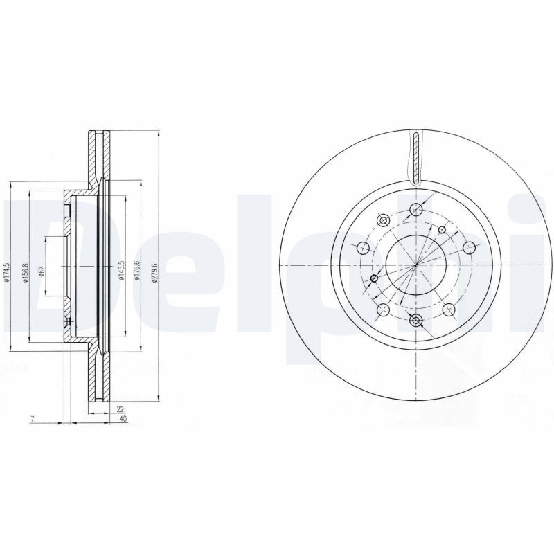 DELPHI BG4093C - Bremsscheibe