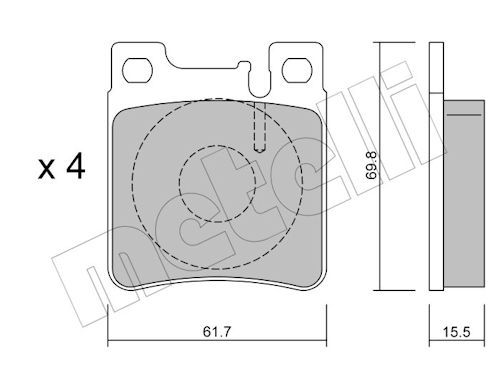 METELLI 22-0567-0 - Bremsbelagsatz, Scheibenbremse