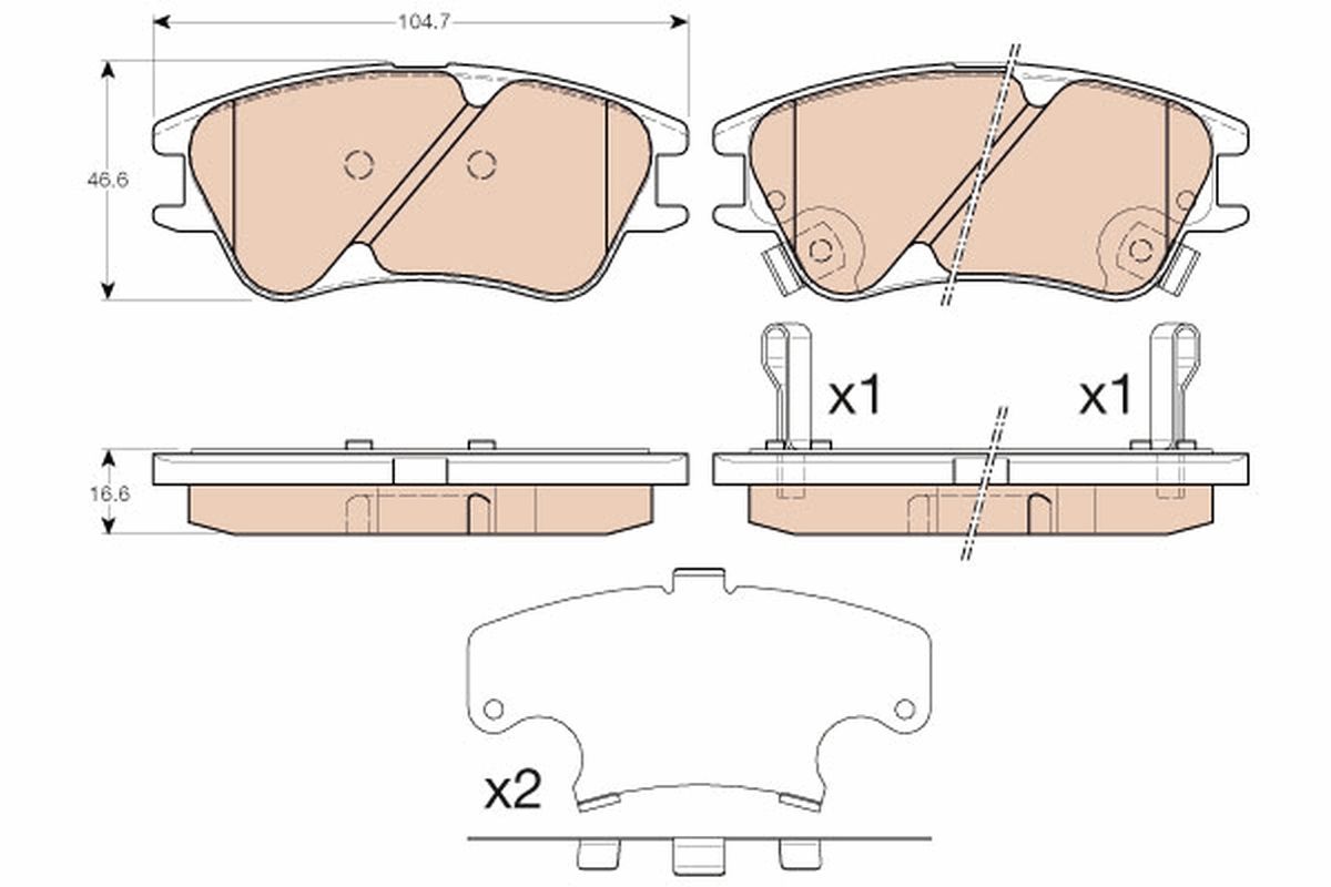 TRW DISC BRAKE PADS - TecDoc 1
