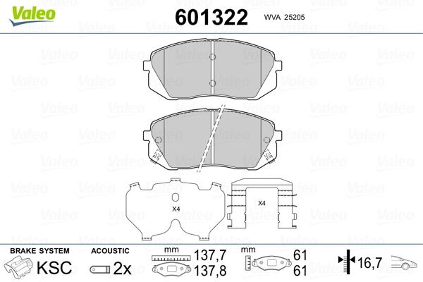 Brake Pad Set, disc brake 601322