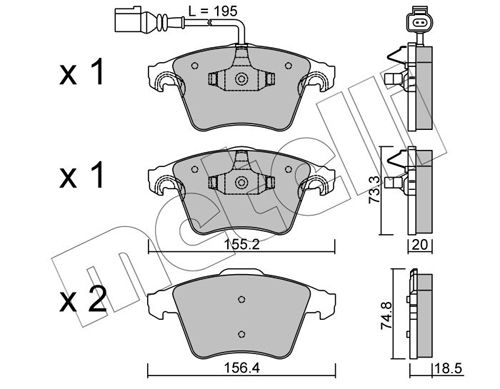 Brake Pad Set, disc brake 22-0552-0