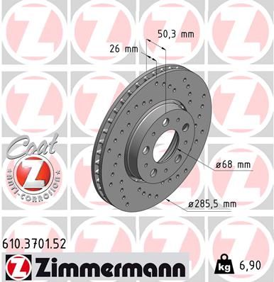 ZIMMERMANN 610.3701.52 - Bremsscheibe SPORT Z