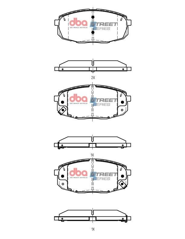 DBA SS STREET SERIES BRAKE PADS [ Hyundai Kona Active G4NS 2020 On F ] - TecDoc Only