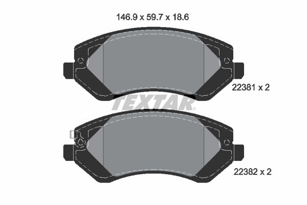 2238101 TEXTAR fékbetétkészlet, tárcsafék