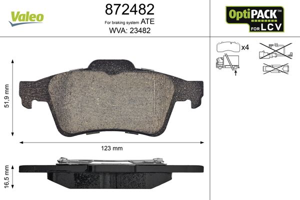 Brake Pad Set, disc brake 872482