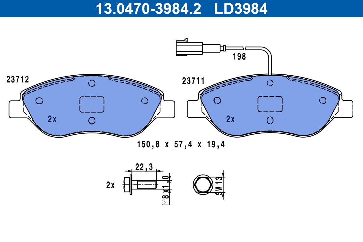 Bremsbelagsatz, Scheibenbremse