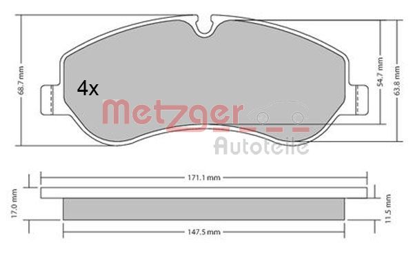 Brake Pad Set, disc brake 1170349