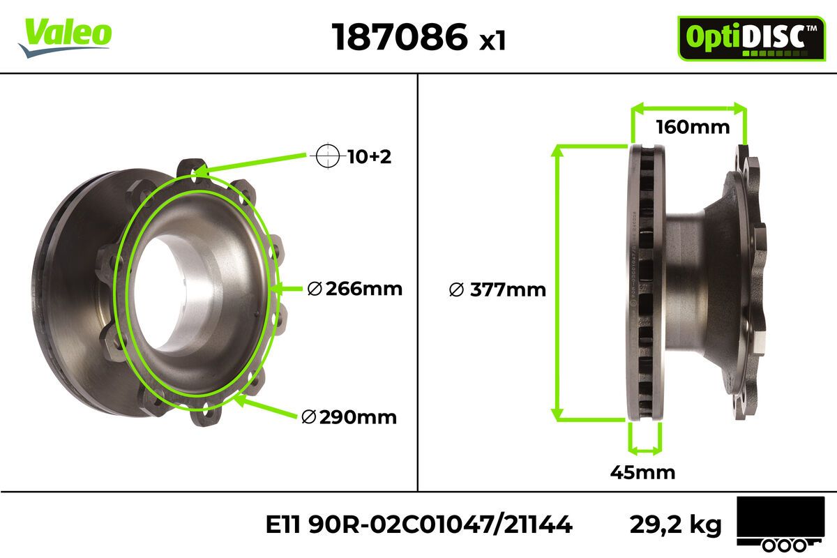 187086 VALEO OptiDISC féktárcsa