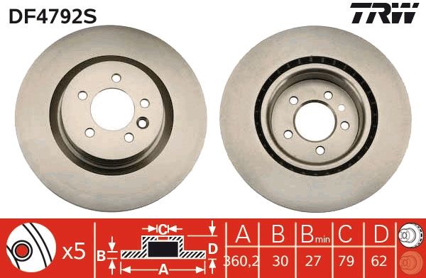 TRW BRAKE DISC - TecDoc 1