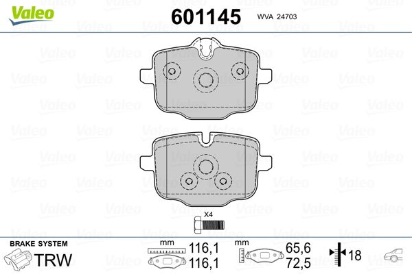 Brake Pad Set, disc brake 601145