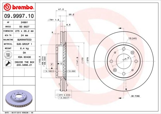 Brake Disc 09.9997.10