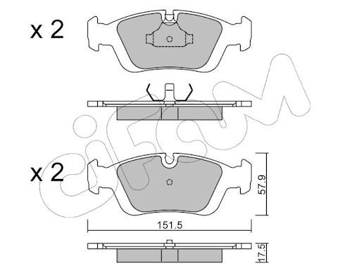 Bremsbelagsatz, Scheibenbremse