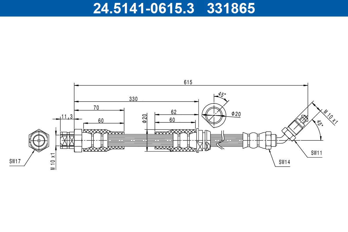 Ate 24.5141-0615.3 Bremsschlauch