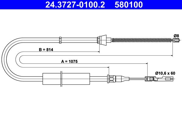 Cable Pull, parking brake 24.3727-0100.2