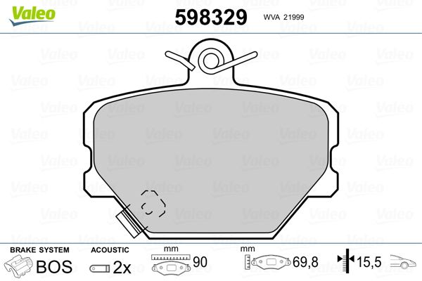 Brake Pad Set, disc brake 598329