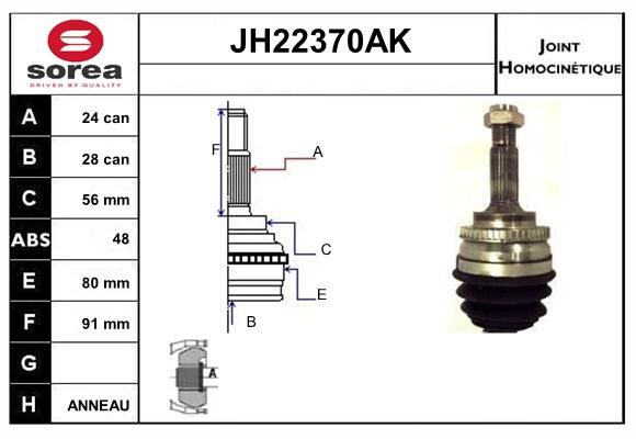 KIT CV JOINT AVEC KR054 - YARIS