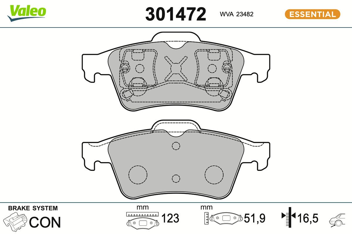VALEO 301472 - Bremsbelagsatz, Scheibenbremse