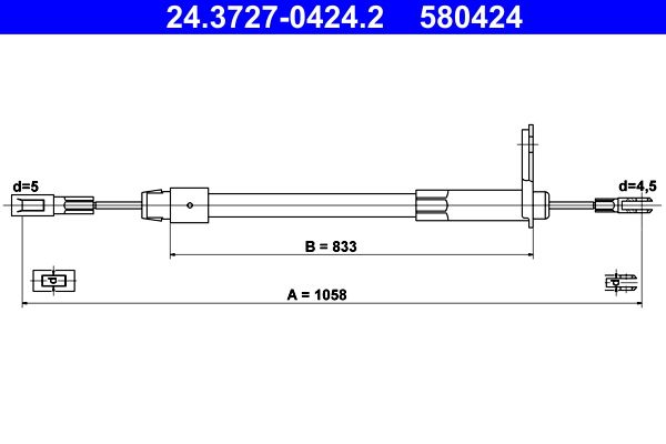 ATE 24.3727-0424.2 - Seilzug, Feststellbremse