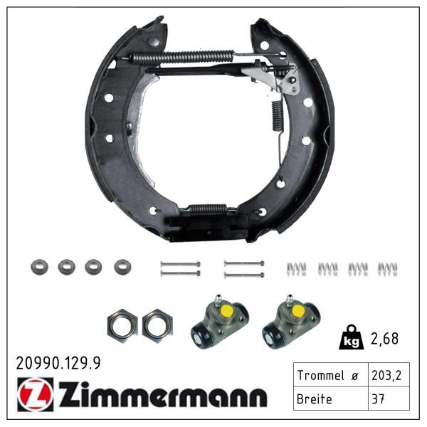 Zimmermann 20990.129.9 Bremsbackensatz