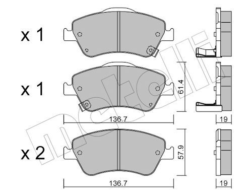 METELLI 22-0794-0 - Bremsbelagsatz, Scheibenbremse
