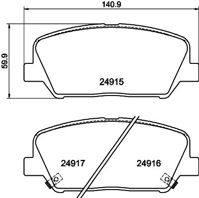 Brake Pad Set, disc brake 8DB 355 020-591