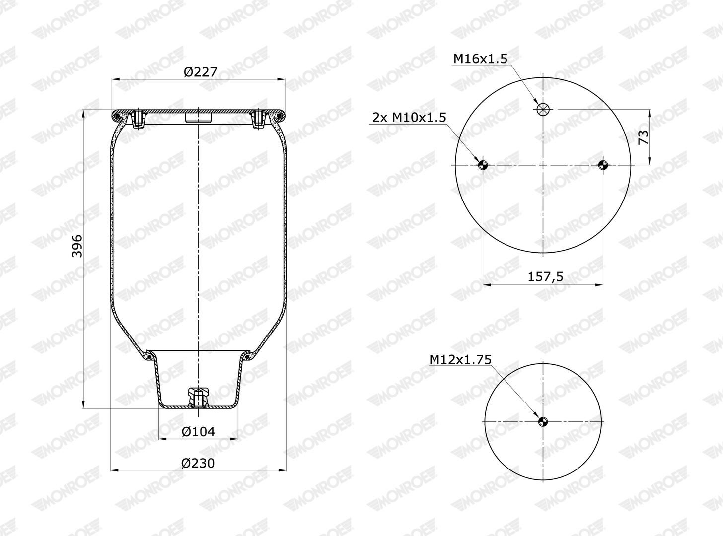 Cubrepolvo, suspensión neumática