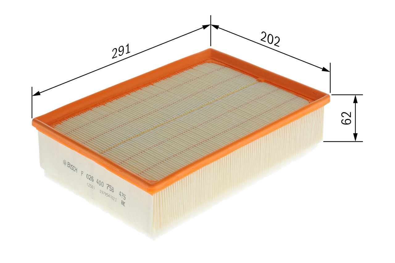 BOSCH F 026 400 758 - Luftfilter